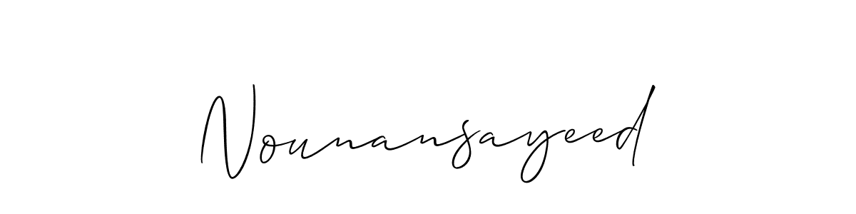 Create a beautiful signature design for name Nounansayeed. With this signature (Allison_Script) fonts, you can make a handwritten signature for free. Nounansayeed signature style 2 images and pictures png