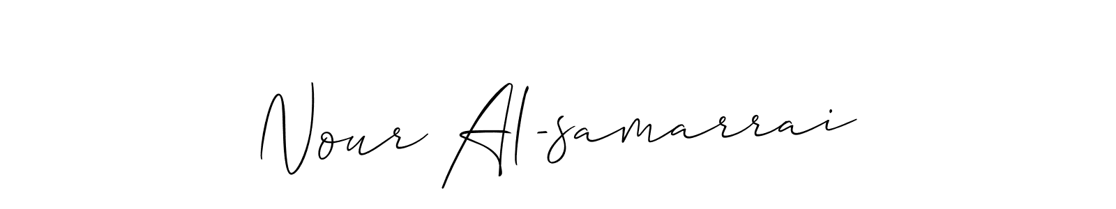 It looks lik you need a new signature style for name Nour Al-samarrai. Design unique handwritten (Allison_Script) signature with our free signature maker in just a few clicks. Nour Al-samarrai signature style 2 images and pictures png