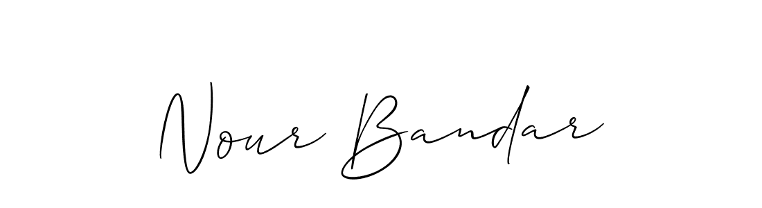 Use a signature maker to create a handwritten signature online. With this signature software, you can design (Allison_Script) your own signature for name Nour Bandar. Nour Bandar signature style 2 images and pictures png