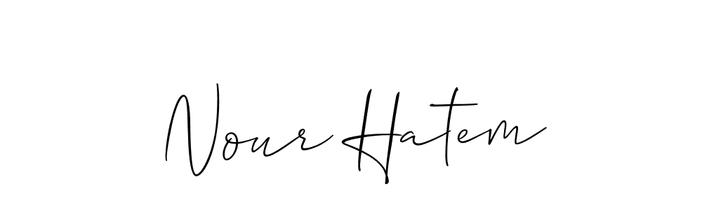 Similarly Allison_Script is the best handwritten signature design. Signature creator online .You can use it as an online autograph creator for name Nour Hatem. Nour Hatem signature style 2 images and pictures png