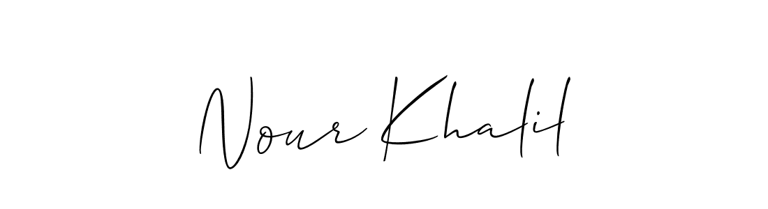 How to make Nour Khalil name signature. Use Allison_Script style for creating short signs online. This is the latest handwritten sign. Nour Khalil signature style 2 images and pictures png