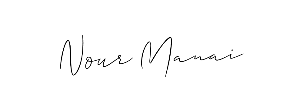 How to Draw Nour Manai signature style? Allison_Script is a latest design signature styles for name Nour Manai. Nour Manai signature style 2 images and pictures png