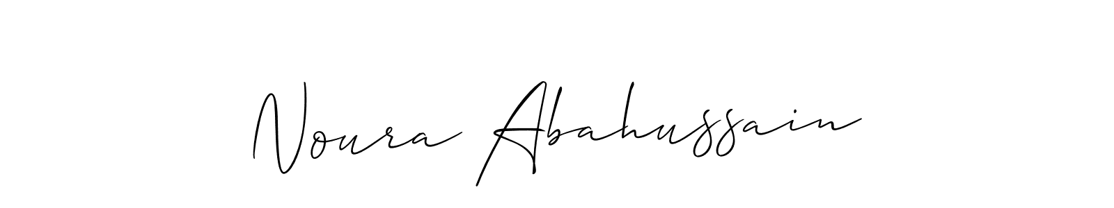 How to make Noura Abahussain name signature. Use Allison_Script style for creating short signs online. This is the latest handwritten sign. Noura Abahussain signature style 2 images and pictures png