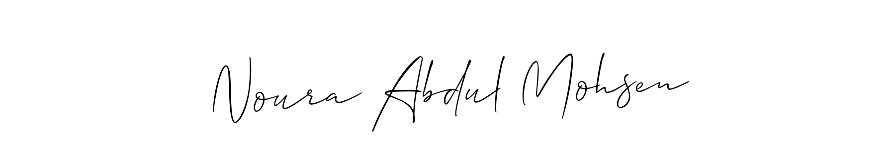 Make a beautiful signature design for name Noura Abdul Mohsen. With this signature (Allison_Script) style, you can create a handwritten signature for free. Noura Abdul Mohsen signature style 2 images and pictures png