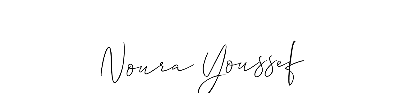 Create a beautiful signature design for name Noura Youssef. With this signature (Allison_Script) fonts, you can make a handwritten signature for free. Noura Youssef signature style 2 images and pictures png