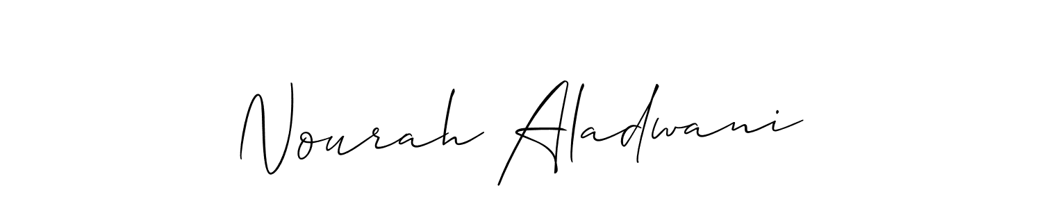 Make a beautiful signature design for name Nourah Aladwani. With this signature (Allison_Script) style, you can create a handwritten signature for free. Nourah Aladwani signature style 2 images and pictures png