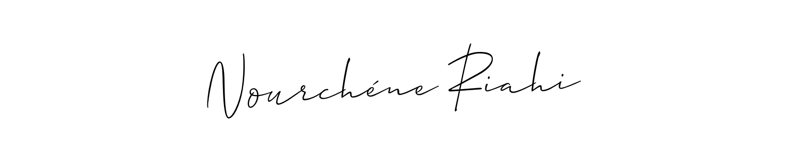 This is the best signature style for the Nourchéne Riahi name. Also you like these signature font (Allison_Script). Mix name signature. Nourchéne Riahi signature style 2 images and pictures png