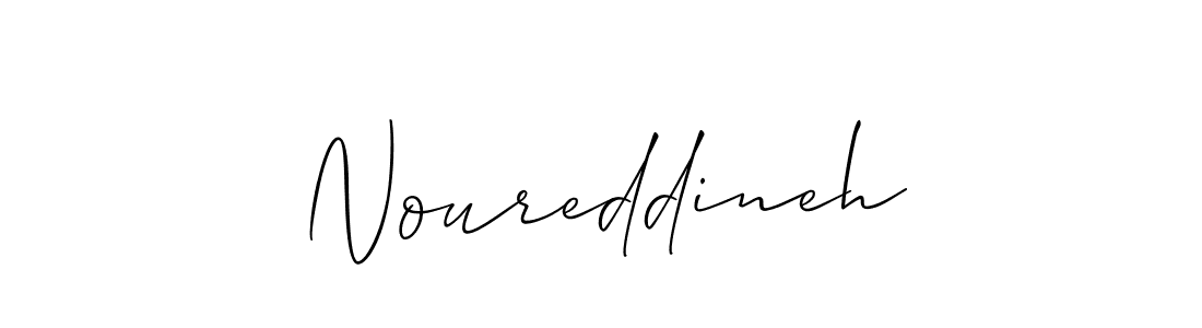 if you are searching for the best signature style for your name Noureddineh. so please give up your signature search. here we have designed multiple signature styles  using Allison_Script. Noureddineh signature style 2 images and pictures png