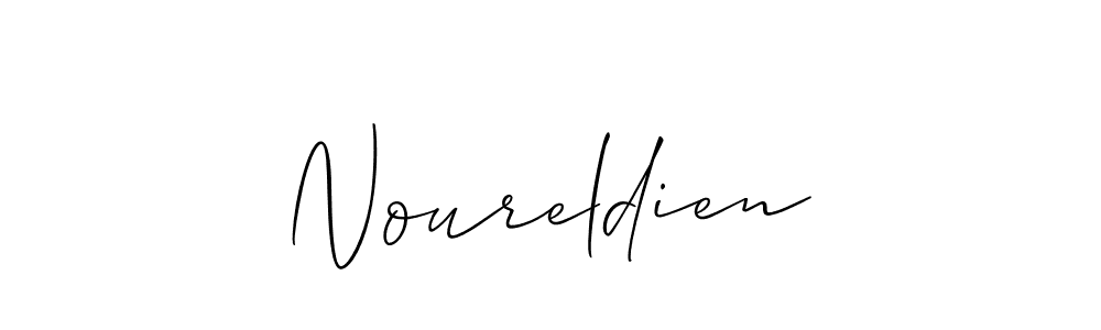 if you are searching for the best signature style for your name Noureldien. so please give up your signature search. here we have designed multiple signature styles  using Allison_Script. Noureldien signature style 2 images and pictures png