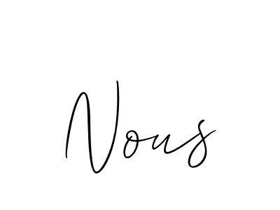 You should practise on your own different ways (Allison_Script) to write your name (Nous) in signature. don't let someone else do it for you. Nous signature style 2 images and pictures png