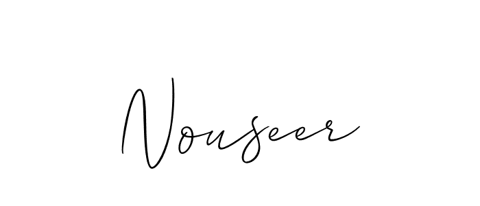 Use a signature maker to create a handwritten signature online. With this signature software, you can design (Allison_Script) your own signature for name Nouseer. Nouseer signature style 2 images and pictures png