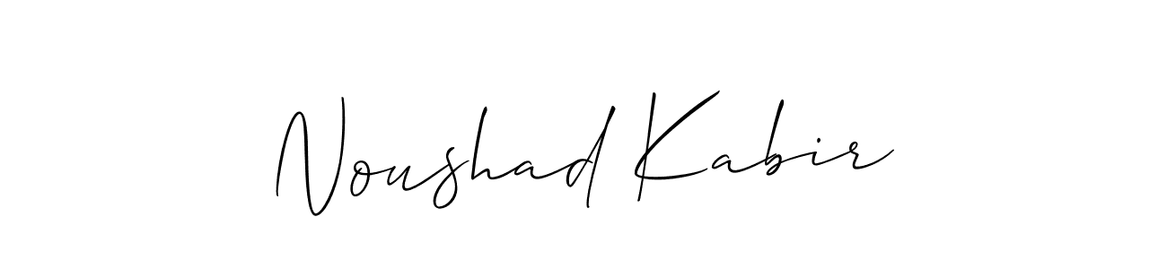 Allison_Script is a professional signature style that is perfect for those who want to add a touch of class to their signature. It is also a great choice for those who want to make their signature more unique. Get Noushad Kabir name to fancy signature for free. Noushad Kabir signature style 2 images and pictures png