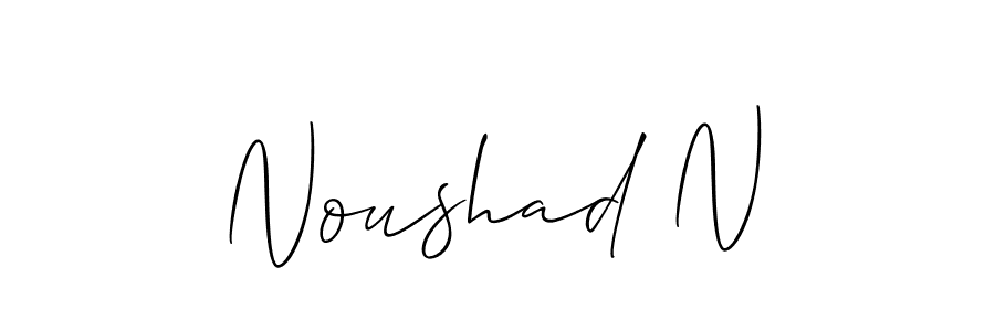 if you are searching for the best signature style for your name Noushad N. so please give up your signature search. here we have designed multiple signature styles  using Allison_Script. Noushad N signature style 2 images and pictures png