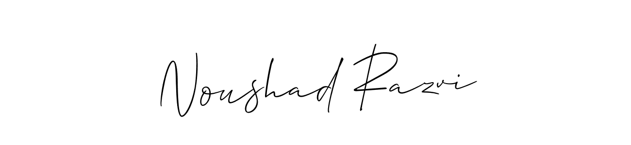 How to Draw Noushad Razvi signature style? Allison_Script is a latest design signature styles for name Noushad Razvi. Noushad Razvi signature style 2 images and pictures png