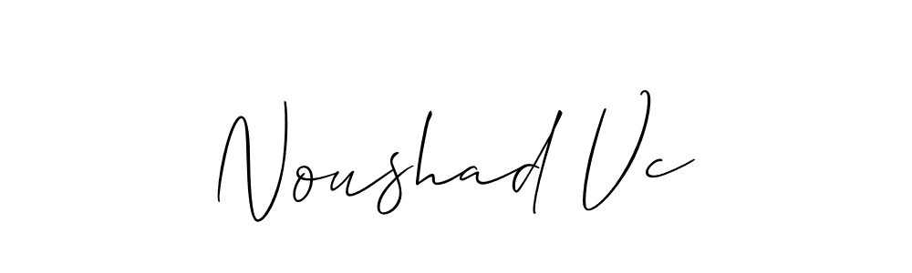 Allison_Script is a professional signature style that is perfect for those who want to add a touch of class to their signature. It is also a great choice for those who want to make their signature more unique. Get Noushad Vc name to fancy signature for free. Noushad Vc signature style 2 images and pictures png