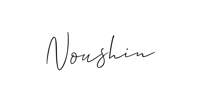 The best way (Allison_Script) to make a short signature is to pick only two or three words in your name. The name Noushin include a total of six letters. For converting this name. Noushin signature style 2 images and pictures png