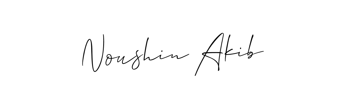 if you are searching for the best signature style for your name Noushin Akib. so please give up your signature search. here we have designed multiple signature styles  using Allison_Script. Noushin Akib signature style 2 images and pictures png