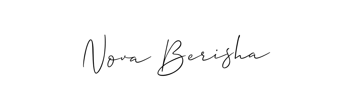 You should practise on your own different ways (Allison_Script) to write your name (Nova Berisha) in signature. don't let someone else do it for you. Nova Berisha signature style 2 images and pictures png