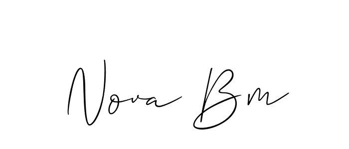 Make a beautiful signature design for name Nova Bm. With this signature (Allison_Script) style, you can create a handwritten signature for free. Nova Bm signature style 2 images and pictures png