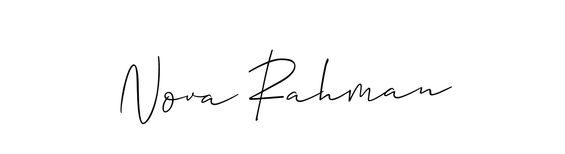 How to make Nova Rahman signature? Allison_Script is a professional autograph style. Create handwritten signature for Nova Rahman name. Nova Rahman signature style 2 images and pictures png