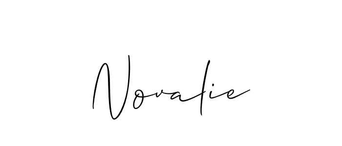 Use a signature maker to create a handwritten signature online. With this signature software, you can design (Allison_Script) your own signature for name Novalie. Novalie signature style 2 images and pictures png