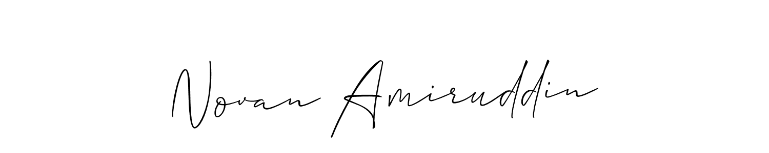 Novan Amiruddin stylish signature style. Best Handwritten Sign (Allison_Script) for my name. Handwritten Signature Collection Ideas for my name Novan Amiruddin. Novan Amiruddin signature style 2 images and pictures png