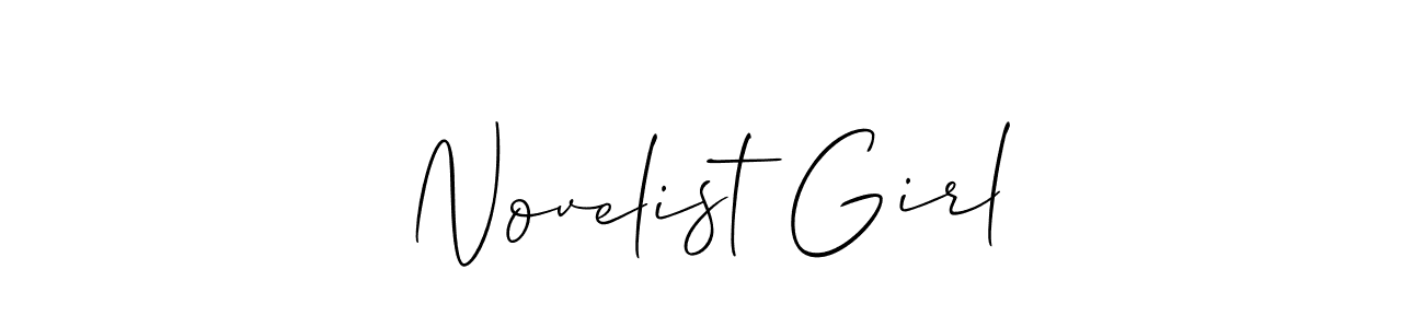 Design your own signature with our free online signature maker. With this signature software, you can create a handwritten (Allison_Script) signature for name Novelist Girl. Novelist Girl signature style 2 images and pictures png