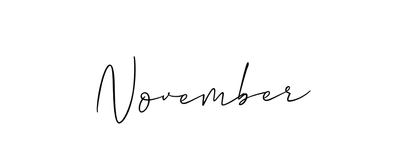 The best way (Allison_Script) to make a short signature is to pick only two or three words in your name. The name November include a total of six letters. For converting this name. November signature style 2 images and pictures png