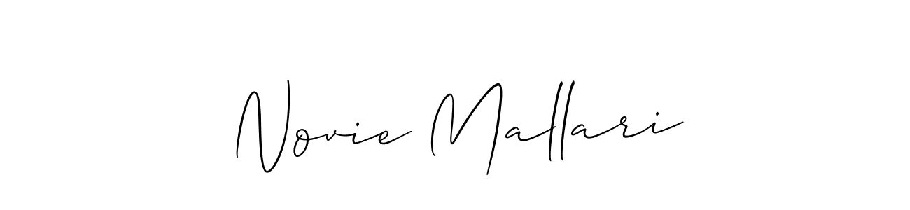 You should practise on your own different ways (Allison_Script) to write your name (Novie Mallari) in signature. don't let someone else do it for you. Novie Mallari signature style 2 images and pictures png