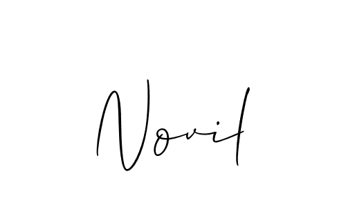 Create a beautiful signature design for name Novil. With this signature (Allison_Script) fonts, you can make a handwritten signature for free. Novil signature style 2 images and pictures png