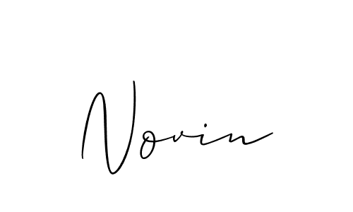 Make a beautiful signature design for name Novin. With this signature (Allison_Script) style, you can create a handwritten signature for free. Novin signature style 2 images and pictures png