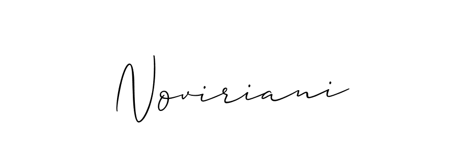 Make a beautiful signature design for name Noviriani. With this signature (Allison_Script) style, you can create a handwritten signature for free. Noviriani signature style 2 images and pictures png