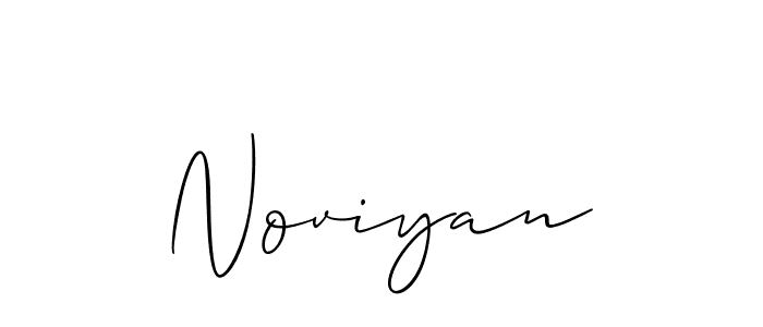 Make a beautiful signature design for name Noviyan. With this signature (Allison_Script) style, you can create a handwritten signature for free. Noviyan signature style 2 images and pictures png