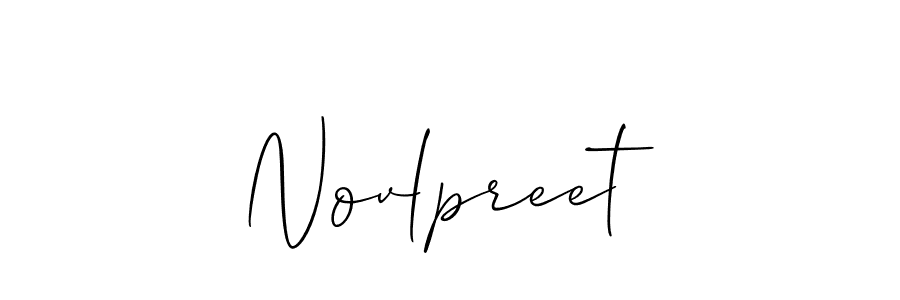 Use a signature maker to create a handwritten signature online. With this signature software, you can design (Allison_Script) your own signature for name Novlpreet. Novlpreet signature style 2 images and pictures png
