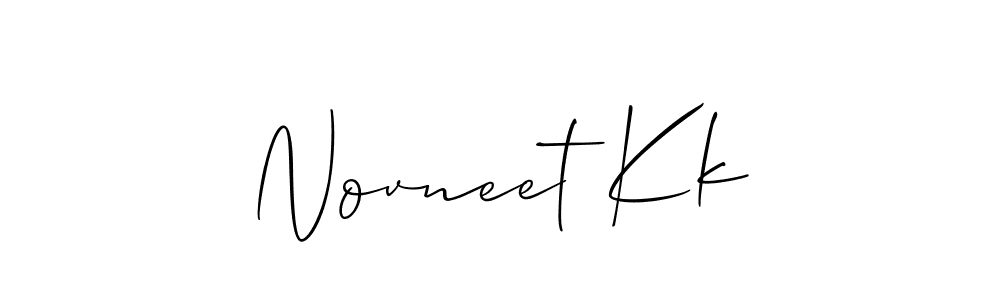 This is the best signature style for the Novneet Kk name. Also you like these signature font (Allison_Script). Mix name signature. Novneet Kk signature style 2 images and pictures png
