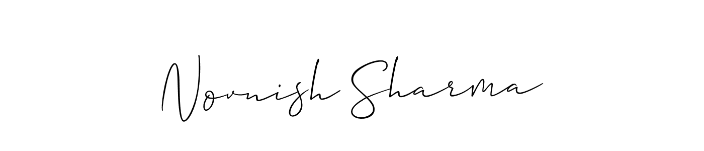 Use a signature maker to create a handwritten signature online. With this signature software, you can design (Allison_Script) your own signature for name Novnish Sharma. Novnish Sharma signature style 2 images and pictures png
