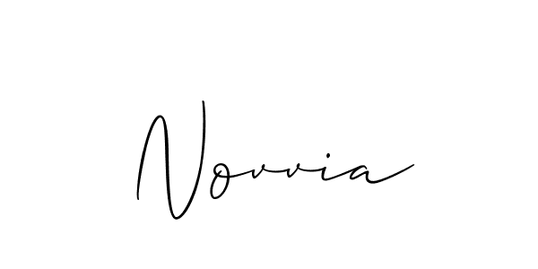 How to make Novvia signature? Allison_Script is a professional autograph style. Create handwritten signature for Novvia name. Novvia signature style 2 images and pictures png