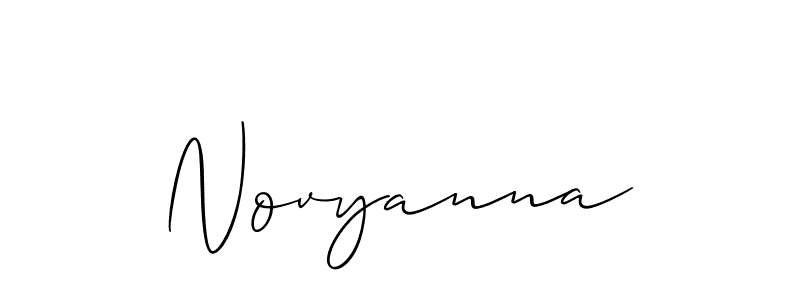 How to make Novyanna signature? Allison_Script is a professional autograph style. Create handwritten signature for Novyanna name. Novyanna signature style 2 images and pictures png