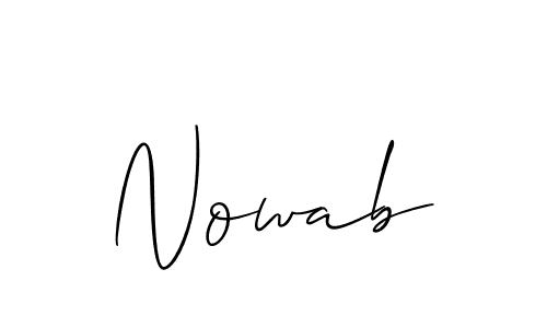 The best way (Allison_Script) to make a short signature is to pick only two or three words in your name. The name Nowab include a total of six letters. For converting this name. Nowab signature style 2 images and pictures png