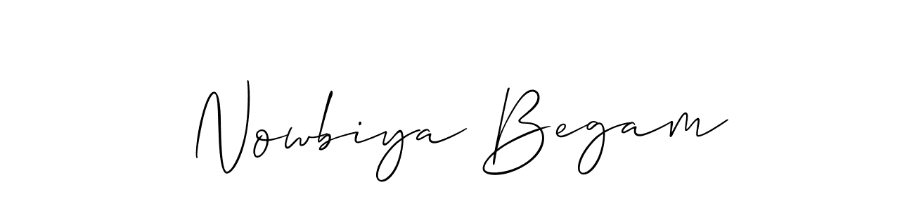 Nowbiya Begam stylish signature style. Best Handwritten Sign (Allison_Script) for my name. Handwritten Signature Collection Ideas for my name Nowbiya Begam. Nowbiya Begam signature style 2 images and pictures png