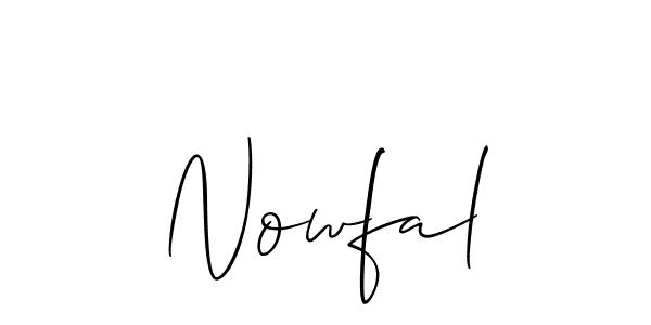 Design your own signature with our free online signature maker. With this signature software, you can create a handwritten (Allison_Script) signature for name Nowfal. Nowfal signature style 2 images and pictures png