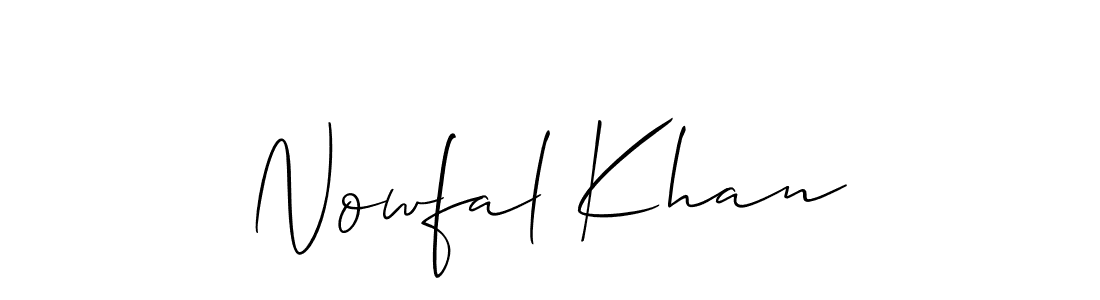 Create a beautiful signature design for name Nowfal Khan. With this signature (Allison_Script) fonts, you can make a handwritten signature for free. Nowfal Khan signature style 2 images and pictures png