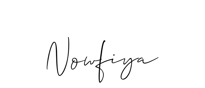 Design your own signature with our free online signature maker. With this signature software, you can create a handwritten (Allison_Script) signature for name Nowfiya. Nowfiya signature style 2 images and pictures png