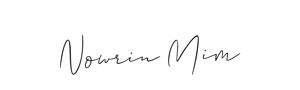 Make a beautiful signature design for name Nowrin Mim. With this signature (Allison_Script) style, you can create a handwritten signature for free. Nowrin Mim signature style 2 images and pictures png