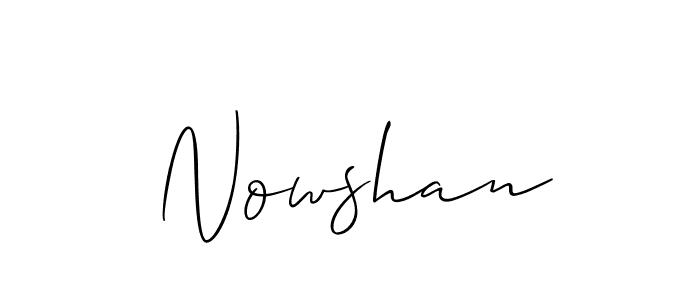 Use a signature maker to create a handwritten signature online. With this signature software, you can design (Allison_Script) your own signature for name Nowshan. Nowshan signature style 2 images and pictures png