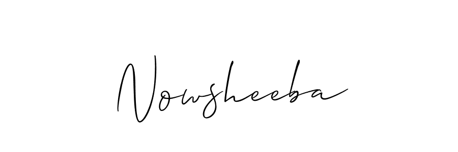 Make a short Nowsheeba signature style. Manage your documents anywhere anytime using Allison_Script. Create and add eSignatures, submit forms, share and send files easily. Nowsheeba signature style 2 images and pictures png