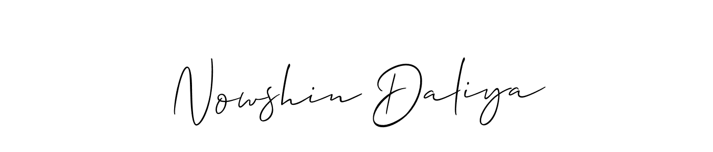 Make a short Nowshin Daliya signature style. Manage your documents anywhere anytime using Allison_Script. Create and add eSignatures, submit forms, share and send files easily. Nowshin Daliya signature style 2 images and pictures png