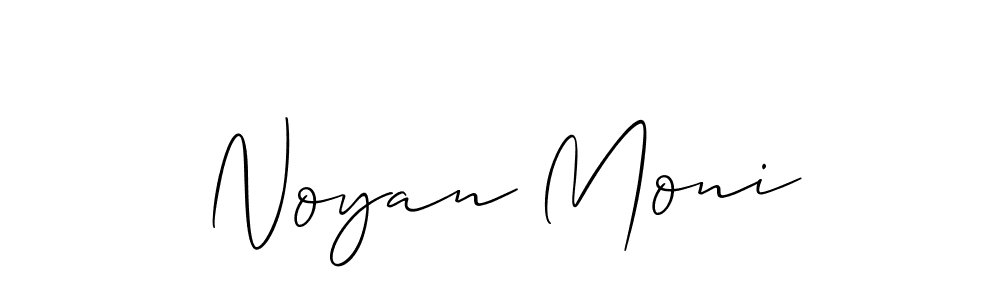 Create a beautiful signature design for name Noyan Moni. With this signature (Allison_Script) fonts, you can make a handwritten signature for free. Noyan Moni signature style 2 images and pictures png