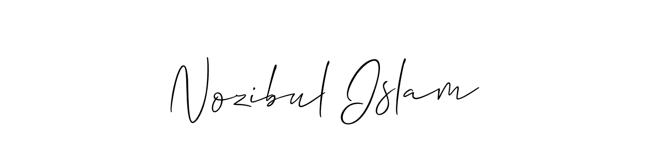 Design your own signature with our free online signature maker. With this signature software, you can create a handwritten (Allison_Script) signature for name Nozibul Islam. Nozibul Islam signature style 2 images and pictures png