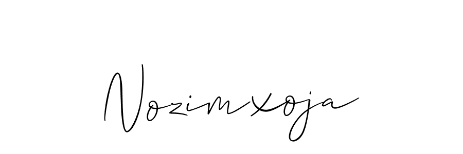 Make a beautiful signature design for name Nozimxoja. With this signature (Allison_Script) style, you can create a handwritten signature for free. Nozimxoja signature style 2 images and pictures png